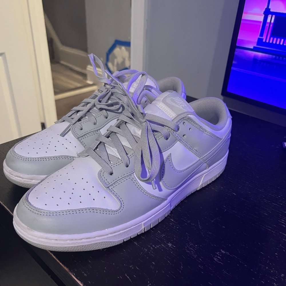 Nike Light Gray and White Athletic Shoes
